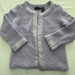 Dana Buchman Lavender Sequin Knit Cardigan Y2K Soft Glam Size S